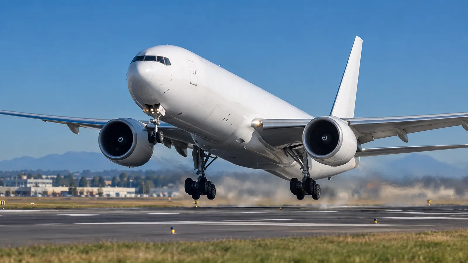 Freighter lifting off the runway